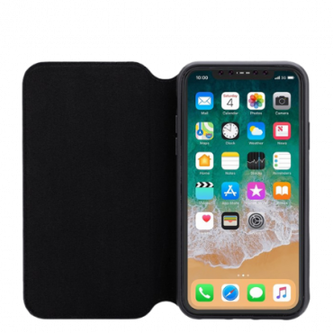 3sixT Slimfolio Flip Cover iPhone XS Max - musta