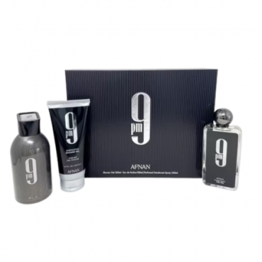 Afnan Perfumes 9PM Lahjapakkaus – 100ml EDP + 150ml Suihkugeeli + 150ml Deodoranttisuihke