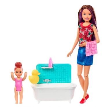 Barbie Skipper Babysitter leikkisetti lapsi & Kylpyamme