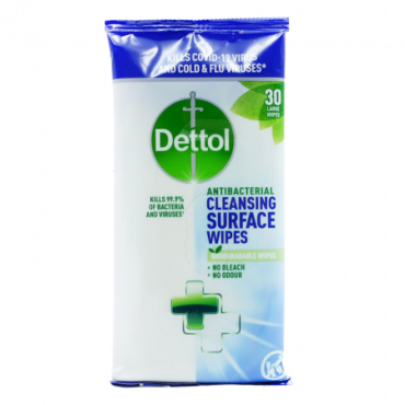 Dettol Antibakteeriset puhdistuspintapyyhkeet - 30 kpl