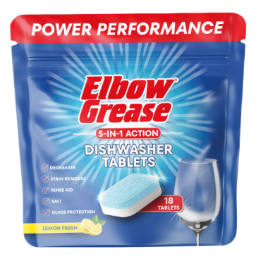 Elbow Grease 5-in-1 Lemon Fresh Astianpesukonetabletit - 18 kpl