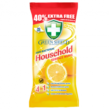 Green Shield Antibakteeriset puhdistuspyyhkeet - 70 kpl