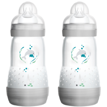 MAM Anti Colic Grey tuttipullo 260ml - 2 kpl