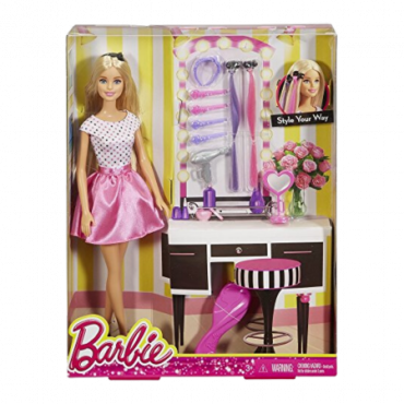 Barbie Barbie-nukke hiustarvikkeilla