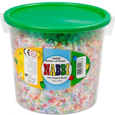 Nabbi Medium putkihelmet helmiäistä Mother Of Pearl Mix - 20000 kpl