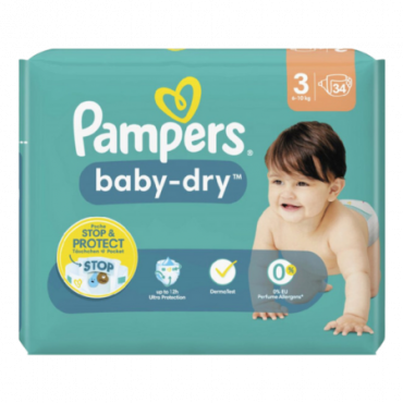 Pampers Baby Dry vaipat koko 3 Midi 34 kpl (6-10kg)
