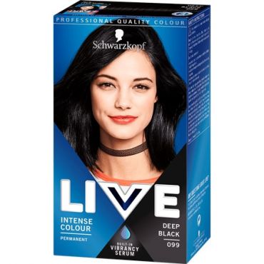 Schwarzkopf Live Permanent Hair Colour - 099 Syvä musta