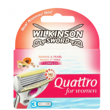 Wilkinson Sword Quattro Women Papaya & Peach partakoneen terät - 3 kpl