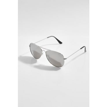 Lunettes De Soleil Aviateur - Gris - Argent - One Size, Gris - Argent