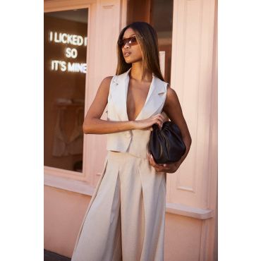Gilet Court Sans Manches - Gris Pierre - 38, Gris Pierre