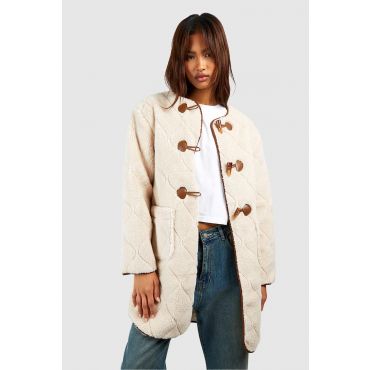 "Tall" - Veste Longue Matelassée En Synthétique Polaire - Blanc Ivoire - 44, Blanc Ivoire