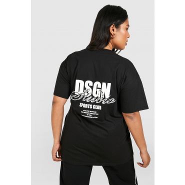 Grande Taille - T-Shirt À Imprimé Dsgn Studio Et Imprimé Léopard - Noir - 46, Noir