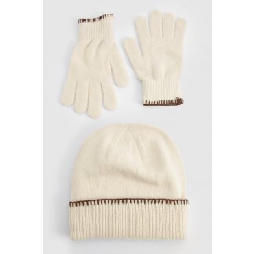 Ensemble Avec Top À Coutures Apparentes Et Bonnet - Blanc Cassé - One Size, Blanc Cassé