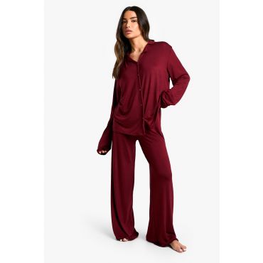 "Petite" - Ensemble De Pyjama À Manches Longues - Rouge Bordeaux - 36, Rouge Bordeaux