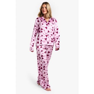 Ensemble De Pyjama À Imprimé Cocktail - Rose - 34, Rose