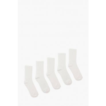 Lot De 5 Paires De Chaussettes En Tissu Recyclé - Blanc - One Size, Blanc