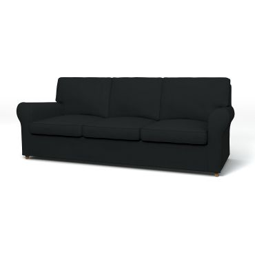 IKEA - Ängby 3 Seater Sofa Cover, Jet Black, Cotton - Bemz