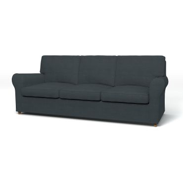 IKEA - Ängby 3 Seater Sofa Cover, Graphite Grey, Linen - Bemz