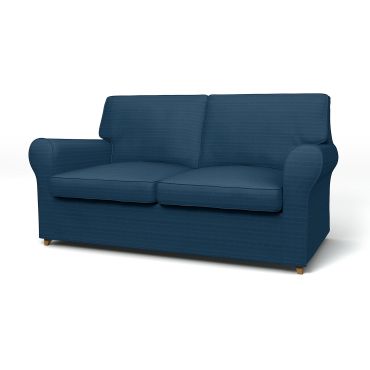 IKEA - Ängby 2 Seater Sofa Cover, Denim Blue, Velvet - Bemz