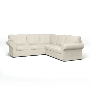 IKEA - Ektorp 4 Seater Corner Sofa Cover, Unbleached, Linen - Bemz