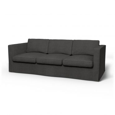 IKEA - Karlanda 3 Seater Sofa Cover, Espresso, Linen - Bemz