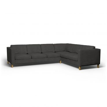 IKEA - Karlanda Corner Sofa Cover (3+2), Espresso, Linen - Bemz