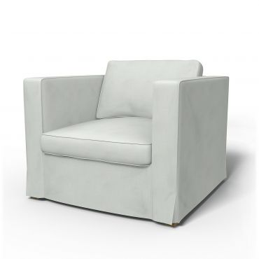 IKEA - Karlstad Armchair Cover (Large model), Silver Grey, Linen - Bemz