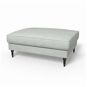 IKEA - Stocksund Footstool Cover, Silver Grey, Linen - Bemz