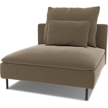 Spare seat cushion cover for SÖDERHAMN 1 SEAT SECTION , Taupe, Velvet - Bemz