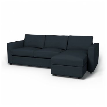IKEA - Vimle 2 Seater Sofa with Chaise Cover, Orion Blue, Corduroy - Bemz