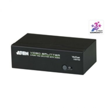 VGA-jakaja äänellä, 1>2, 1920 x 1440 @ 60Hz, 450MHz kaistanleveys, musta