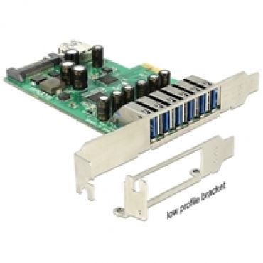 USB-A x6 + x1 sisäinen -lisäkortti, PCIe x1