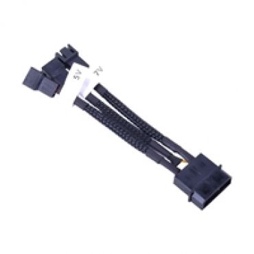 4-pin Molex -> 3 x 3-pin -adapterikaapeli, 10cm, musta