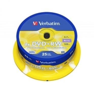 DVD+RW 4,7GB/120min, 4x, spindle, 25kpl