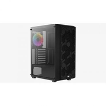 Hive FRGB - Tempered Glass Edition (v3), ikkunallinen miditornikotelo, musta