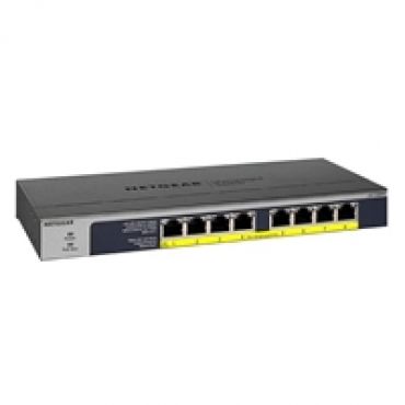 GS108PP, 8-porttinen Gigabit Ethernet PoE+ hallitsematon kytkin, 123W