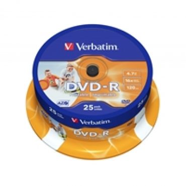 DVD+R 4,7GB/120min, 16x, printable, spindle, 25kpl