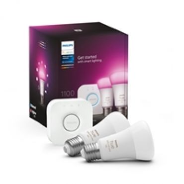 Hue White and Color Ambiance 2x E27 (1055lm) -aloituspakkaus, sillalla, valkoinen