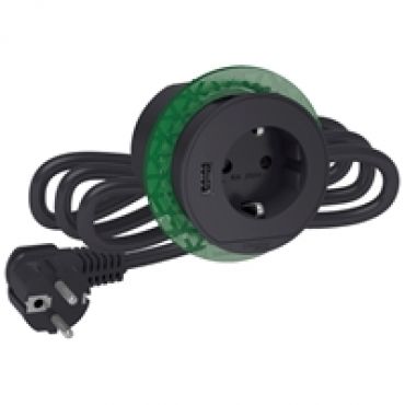 Unica System+, pöytäpistorasia 1x Schuko + USB-A 3,1A, antrasiitti