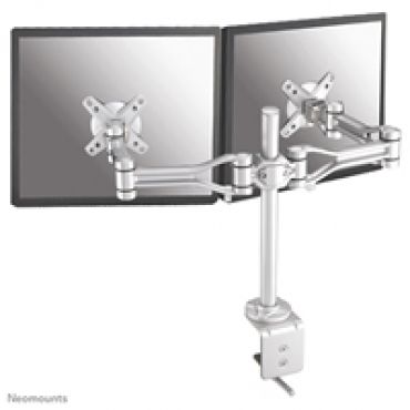 10-24" x2 monitor desk mount, -pöytäteline kahdelle näytölle, hopea