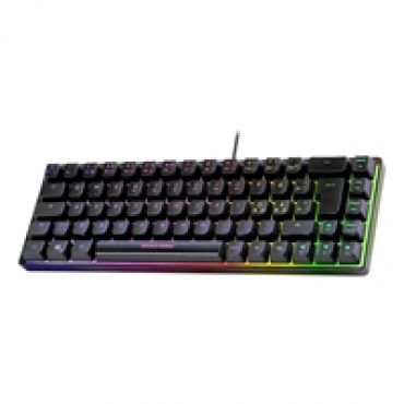 DK240 -pelinäppäimistö, 60%, kalvokytkimet, musta/läpikuultava