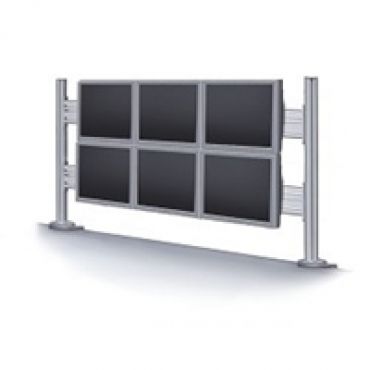 10-24" x6 Flat Screen toolbar -pöytäteline kuudelle näytölle, hopea