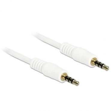 3,5mm -audiokaapeli, 4-pin, 2m, valkoinen
