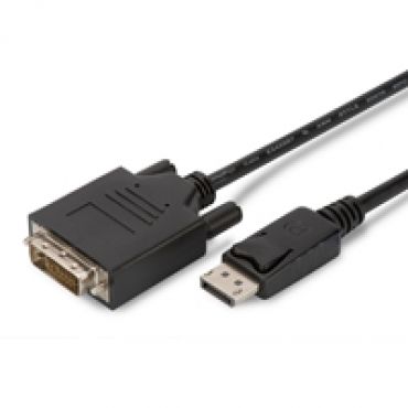 Displayport - DVI-D (Dual-Link) -adapterikaapeli, 5m, musta