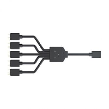 Addressable RGB 1-to-5 Splitter Cable -jakokaapeli, 58cm, musta