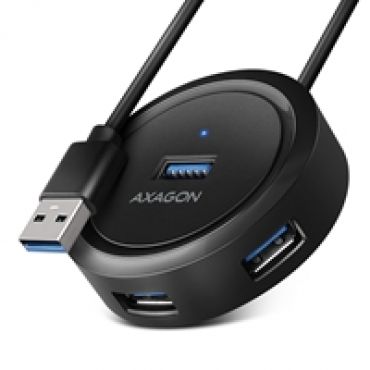 4-porttinen 3.2 Gen1 USB-A -hubi, lisävirralla, 0,3m, musta