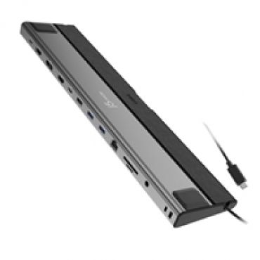 USB4 4K kolmen näytön -telakka, hopea/musta