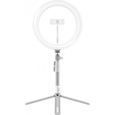 Ring Light 10 -valorengas, valkoinen/hopea