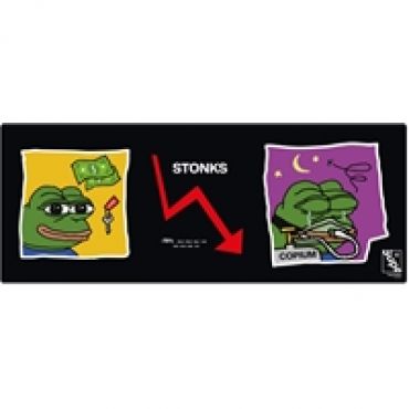 DESKMAT - STONKS -pelihiirimatto, musta/grafiikka
