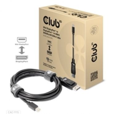 DisplayPort -> Mini DisplayPort 1.4 -näyttökaapeli, HBR3, 8K60Hz/4K120Hz, 2m, musta